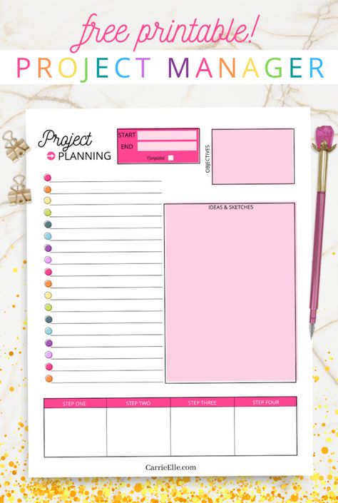 Digital Project Planner, Craft Project Planner Printable Free, Craft Planner Printable Free, Project Planner Printable Free, Planner Categories, Craft Project Planner, Printable Project Planner, Project Planner Template, Work Planner Printable