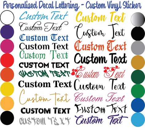 PRICES MAY VARY. Simply click the 'Customize Now' button on the right of the listing page. Type in your text, select a color, choose a font, and you will see a preview of you Made in the USA with high-quality vinyl, our stickers are waterproof and resistant to fading in the sun. Our decals are easy to apply and won't peel off spontaneously, but can still be removed without leaving marks. Trust our quality assurance to ensure your custom vinyl letter stickers look great and last for years to come Simple Setup, Custom Vinyl Stickers, Custom Vinyl Decal, Letter Stickers, Font Names, Personalized Stickers, Custom Fonts, Custom Decals, Custom Vinyl