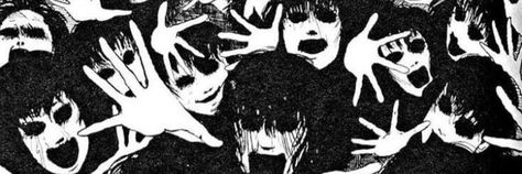 Junji Ito Twitter Header, Heart Banners Discord, Junji Ito Banner, Banners For Discord Gif, Discord Banner Aesthetic, Youtube Banner Backgrounds 1024x576, Twitter Header Black, Emo Banner, Y2k Header