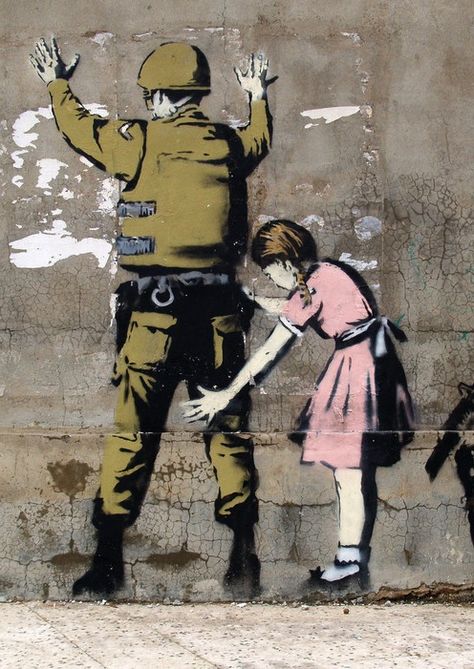 Bethlehem, Palestine Banksy Artwork, Banksy Wall Art, Urbane Kunst, Arte Peculiar, Street Art Banksy, Banksy Graffiti, Banksy Art, Alberto Giacometti, Banksy Canvas