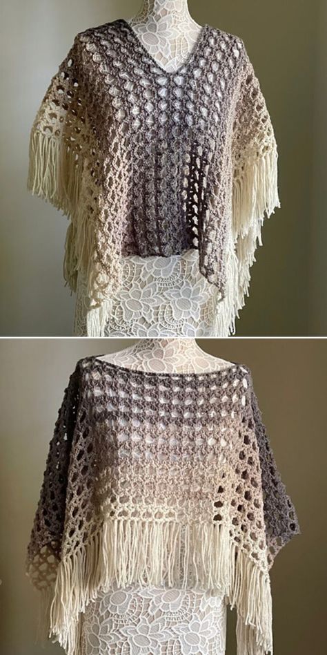 Crochet Lightweight Poncho Free Pattern, Couture, Crochet Poncho Top Free Pattern, Crochet Poncho With Sleeves Free Pattern, Boho Poncho Crochet Pattern Free, Crochet Poncho Free Pattern Woman Easy, Easy Crochet Poncho Free Pattern, Crochet Tunic Free Pattern, Crochet Poncho Free Pattern Woman