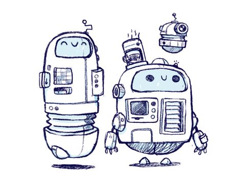 Robots Art Drawing, Robot Cute, Robot Sketch, Robot Design Sketch, Robots Drawing, Cute Robot, Robot Cartoon, Robot Illustration, Cool Robots