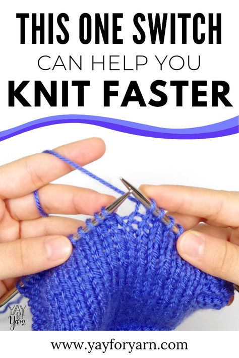Have you ever wanted to knit faster? This technique might be the solution for you! #continentalknitting #knittingtips #knitfaster Knitting Styles Different, Fun Knitting Projects For Beginners, Continental Knitting, Knit Techniques, Knitting Hacks, Knitting Videos Tutorials, Knitting Help, Knitting Stitches Tutorial, Knitting Basics