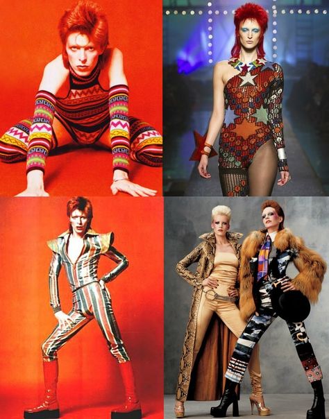 David Bowie glam rock inspirations Glam Punk Fashion, 80s Glam Rock Fashion, Glam Rock 70s, Glam Rock Fashion, Glam Rock Outfits, Glam Rock Makeup, Glam Rock Aesthetic, Mode Disco, 80s Glam Rock