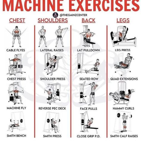 Back Workout Machine, Circuit Workout Gym, Weight Machine Workout, Weekly Gym Workouts, Starter Workout, Beginners Gym Workout Plan, Gym Workouts Machines, Core Workout Gym, Workout Gym Routine