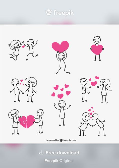 Stick Figure Couple, Couples Doodles, Valentine Couple, Beginner Sketches, Doodle Art For Beginners, Love Stick, Stick Figure Drawing, Love Doodles, Couple In Love
