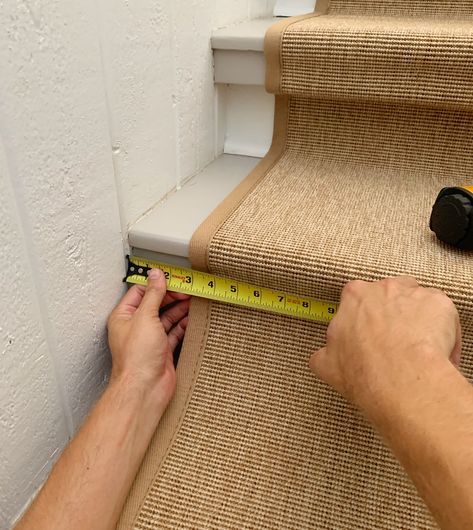 How To Install A Stair Runner | Young House Love Sisal Stair Runner, Striped Stair Runner, Stair Runner Installation, Staircase Makeover, Young House, Stair Remodel, Young House Love, Diy Stairs, Room Update