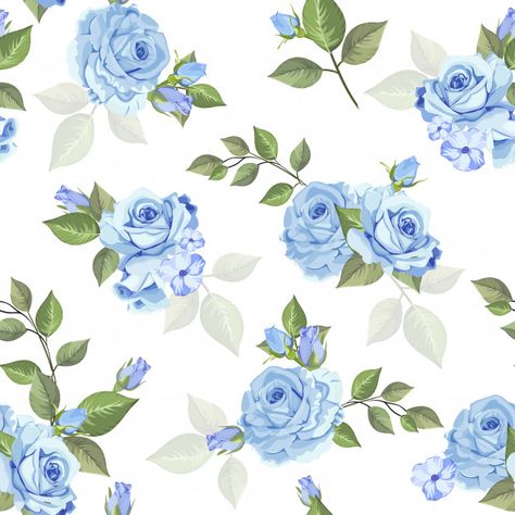 Beautiful rose seamless pattern for wall... | Premium Vector #Freepik #vector #pattern #flower #floral #design Prints And Patterns Aesthetic, Paper Flower Garden, Flower Craft Paper, Rose Print Pattern, Diy Flower Art, Rose Flower Print, Royal Blue Flowers, Rose Flower Pattern, Paper Flower Making