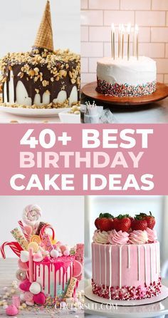 Cakes For A 40th Birthday, Easy 40th Birthday Cake Ideas For Women, Birthdays Cakes For Women, Cake Decorating Birthday Men, Specialty Birthday Cakes, Homemade 18th Birthday Cake, Women Birthday Cakes Simple, Celebration Cakes Birthday Men, Woman’s Birthday Cake Ideas