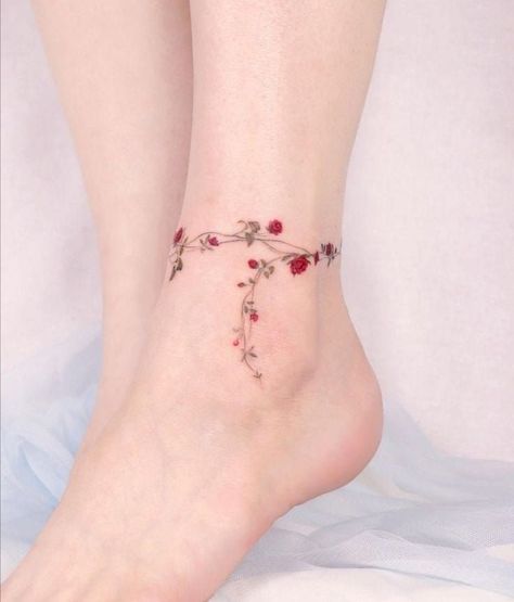 Wrap Around Rose Thorn Tattoo, Ethereal Nature Tattoos, Swedish Tattoo Ideas For Women, Wrap Around Collar Bone Tattoo, Small Colorful Tattoos For Women, Women Tattoo Sleeves, Classy Tattoos For Women Elegant, Small Leg Tattoos, Underbust Tattoo