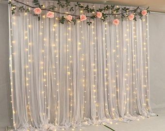 DIY Backdrop Ideas To Take Amazing Birthday Pics At Home! – Event Planning Ideas, Wedding Planning Tips | BookEventz Blog Backdrop For Reception, Tulle Backdrop, Simple Stage Decorations, Bridal Shower Decorations Rustic, Diy Wedding Backdrop, Engagement Decorations, Diy Backdrop, Boho Wedding Decorations, Rustic Bridal