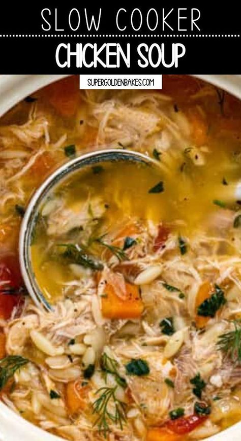 Chicken Soup Using Whole Chicken, Slow Cooker Chicken Chowder, Essen, Quiche, Crockpot Whole Chicken Soup, Chicken Soup Recipes With Whole Chicken, Whole Chicken In The Crockpot Soup, Whole Chicken Recipes Soup, Slow Cooker Whole Chicken Soup