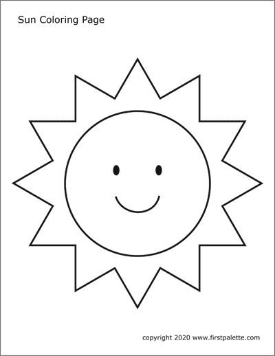 Sunshine Template Free Printable, Sun Printable Templates, Sun Coloring Pages Free Printable, May Coloring Pages Free Printable, Smiling Sun Drawing, Sun Template Free Printable, Sunshine Coloring Pages, Sun Crafts For Kids, Printable Color Pages