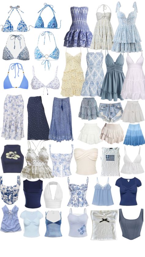 Some Mamma Mia inspired clothing #mammaMia #cuteclothes ￼#costal Mama Mia Vibe Outfits, Sofie Mamma Mia Outfits, Outfit Boards Summer, Mamma Mia Dress Up, Mama Mia Themed Outfits, Mamma Mia Themed Outfits, Summer Outfits Inspo 2024, Mama Mia Style, Summer Outfit Board