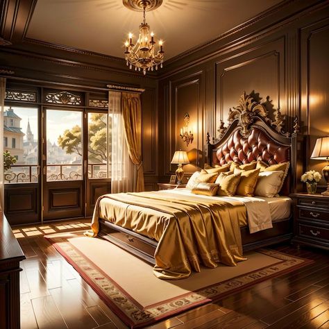 Photo golden room | Premium Photo #Freepik #photo #bedroom #bedroom-design #gold-design #golden-design Minimalist Bedroom, Golden Bedroom, Photo Bedroom, Royal Bedroom, Golden Design, Sleeping Room, Gold Bedroom, Sleep Routine, Sun Room