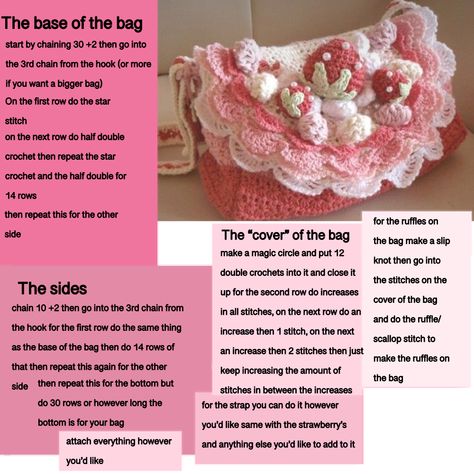 Crochet Idea Cute, Simple Crochet Projects Quick, People Crocheting Aesthetic, Kawaii Crochet Hat Pattern Free, Crochet Patterns Kawaii, Aesthetic Bag Crochet, Gen Z Crochet Patterns, Kawaii Amigurumi Pattern, Pink Crochet Accessories