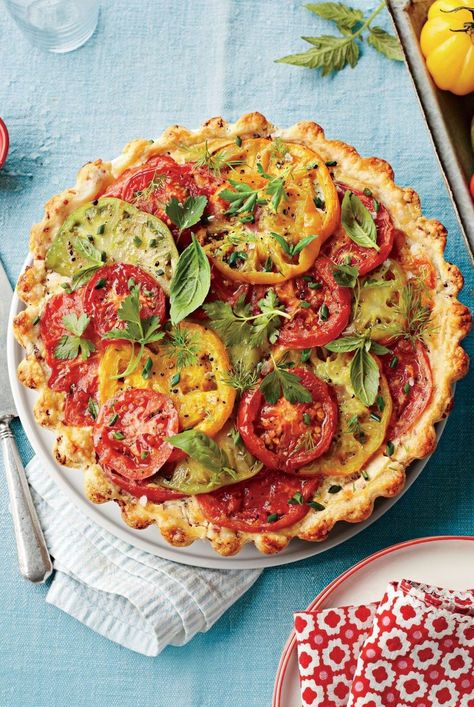 Make the most of summertime tomatoes with these sweet and savory tomato pie recipes. #recipeideas #recipes #southernliving Tomato Pie Recipes, Summer Casserole Recipes, Bacon Pie Recipe, Summer Casseroles, Southern Tomato Pie, Tomato Pie Recipe, Bacon Pie, Tomato Dishes, Hearty Casseroles