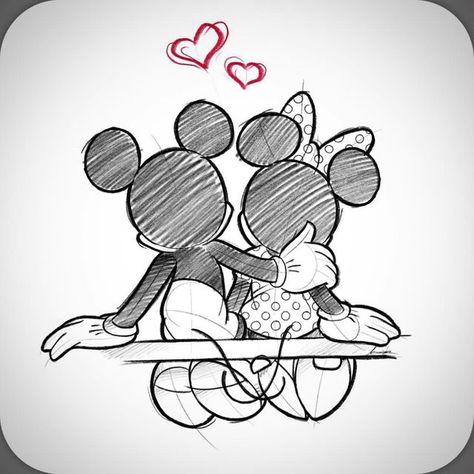 Love Cartoon Characters, Mickey And Mini Mouse Drawing, What To Draw For My Boyfriend, Mickey Minnie Drawing, Minnie And Mickey Mouse Drawing, Mickey And Minnie Drawings Easy, Drawing For My Girlfriend, Mickey Mouse And Minnie Mouse Drawings, Drawing Ideas For Boyfriend For Him