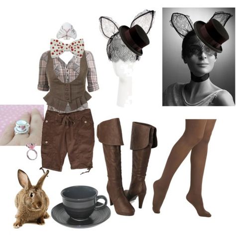 Hare Costume, March Hare Costume, Steampunk Alice In Wonderland, Wonderland Halloween, Alice In Wonderland Outfit, Halloween Tea Party, Theatre Ideas, Alice Costume, Alice In Wonderland Costume