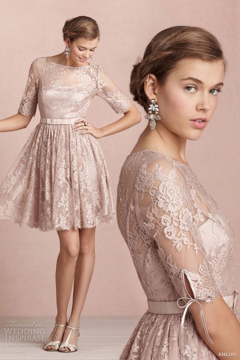 Cheap Modest Bridesmaid Dresses, Short Lace Bridesmaid Dresses, Bridesmaid Dresses Satin, Short Lace Wedding Dress, Knee Length Bridesmaid Dresses, Bridesmaid Dresses With Sleeves, Wedding Dress Cake, Dress Sleeves, Lace Wedding Dress With Sleeves