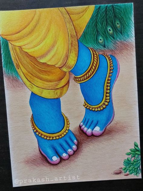 feet of lord krishna done with ballpen Ballpen Art, Ballpen Sketch, Scenary Paintings, Pen Art Doodle, Easy Hand Drawings, Scenery Drawing For Kids, Mom Drawing, Oil Pastel Drawings Easy, Abstract Pencil Drawings