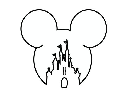 Mickey Mouse Head Svg Disney Castle Outline Svg Disney Disney Silhouettes Svg, Disney Castle Outline, Castle Outline, Disney Castle Drawing, Mickey Mouse Template, Minnie Mouse Template, Disney Castle Tattoo, Disney Castle Silhouette, Diy Mickey Mouse Ears