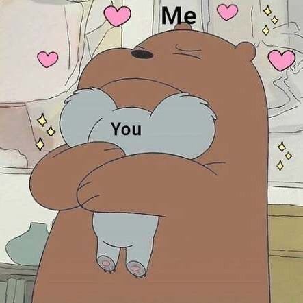 Love memes 🦋 on Instagram: “Tag a friend who loves to cuddle 🙂💘 - Follow @dowvnload for more💕 - Give credits when you repost . @tanakimm 🥑⠀⠀⠀⠀⠀⠀⠀⠀⠀⠀⠀⠀⠀⠀⠀⠀⠀⠀⠀⠀⠀⠀…” Reaction Love, Beruang Grizzly, Heart Meme, We Bare Bears Wallpapers, Cute Love Memes, Memes Reaction, Horror Movie Posters, Laugh Out Loud, We Bare Bears