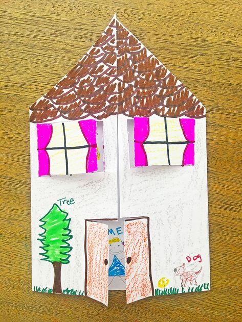 Paper House Craft | Kids will love learning about their family tree while making their very own paper house craft! #kids #craft #paper #house #activity #family #tree Paper House Craft, Rainbow Salt, Genealogy Crafts, Rainbow Sensory, Family Tree For Kids, Christmas Sensory, Family Tree Craft, Ice Painting, Trees For Kids