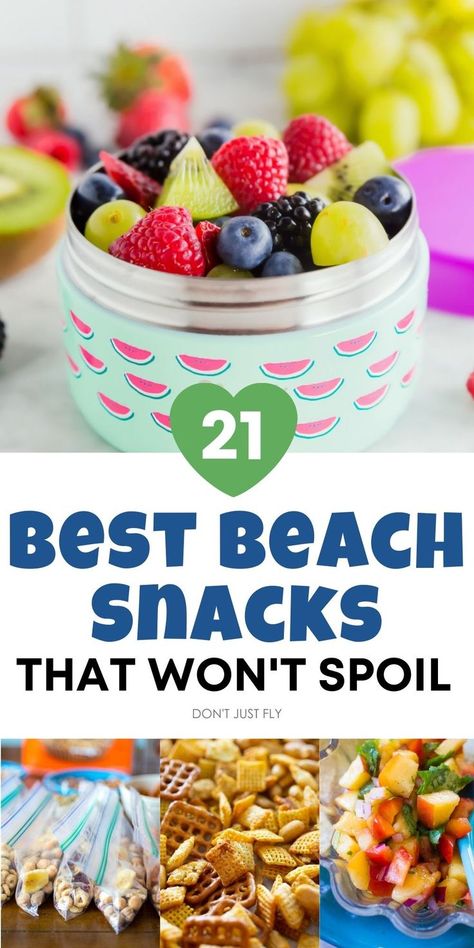 Essen, Easy Beach Snacks, Best Beach Snacks, Lake Snacks, Beach Day Food, Easy Vacation Meals, Beach Vacation Meals, Beach Picnic Foods, Vacation Snacks