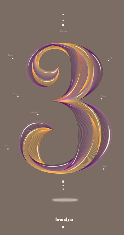 Create Great Type Art Using Illustrator Blend Illustrator, 17 Tattoo, Photoshop Typography, 3 Daughters, Blend Tool, Vector Typography, Magic Number, Number Three, Adobe Illustrator Tutorials