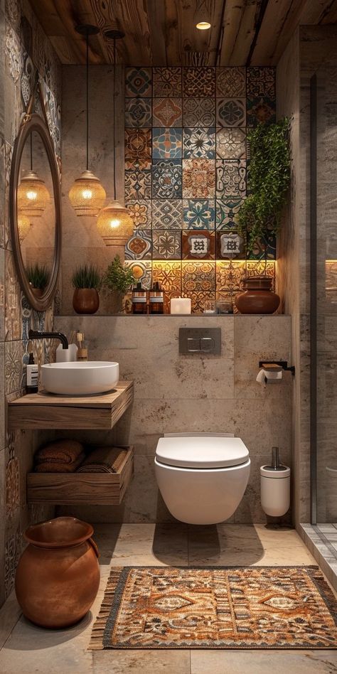 Wc Decoration, Makeover Kamar Mandi, Mirrors Bathroom, Bilik Mandi, تصميم للمنزل العصري, Toilet Room, Small Bathroom Ideas Modern, Bathroom Inspiration Decor, Small Balcony Ideas