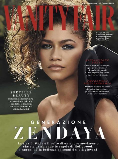 Zendaya Posed for the Cover of Vanity Fair Magazine, Italy 2021 Issue Vanity Fair Magazine Covers, Zendaya Vanity Fair, Zendaya Vogue, Zendaya Dune, Vanity Fair Cover, Magazine Cover Ideas, Vanity Fair Covers, Gq Australia, Vanity Fair Magazine