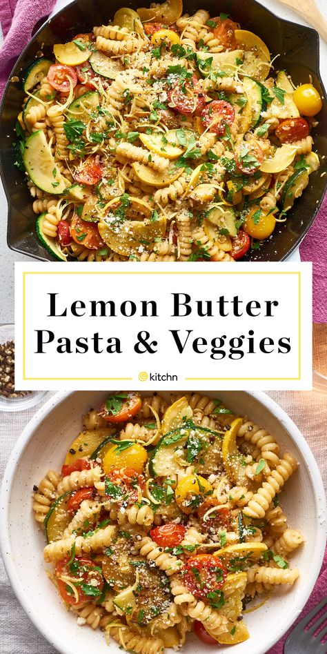 Quinoa And Pasta Recipes, Pasta Vegetable Recipes, Pasta Side Recipes, Vegetarian Recipes Pasta, Lemon Butter Pasta, Veggie Pasta Recipes, Pasta Veggies, Nutritious Desserts, Resep Pasta