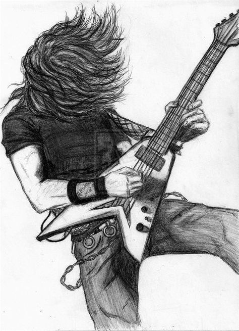 Guitar, Music, Design, Rock Music, Rock Music Art, Notes Drawing, Music Drawings, Music Art, Drawings