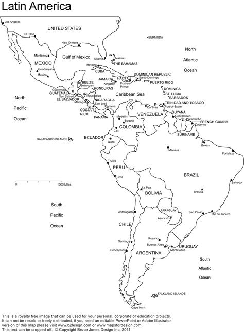 Latin American (adjective)= lateinamerikanisch / (noun)= der Lateinamerikaner/ die Lateinamerikanerin Map Of Latin America, North And South America Map, Spanish Speaking Countries Map, Latin America Map, America Outline, Central America Map, Map Quiz, South America Map, Map Worksheets