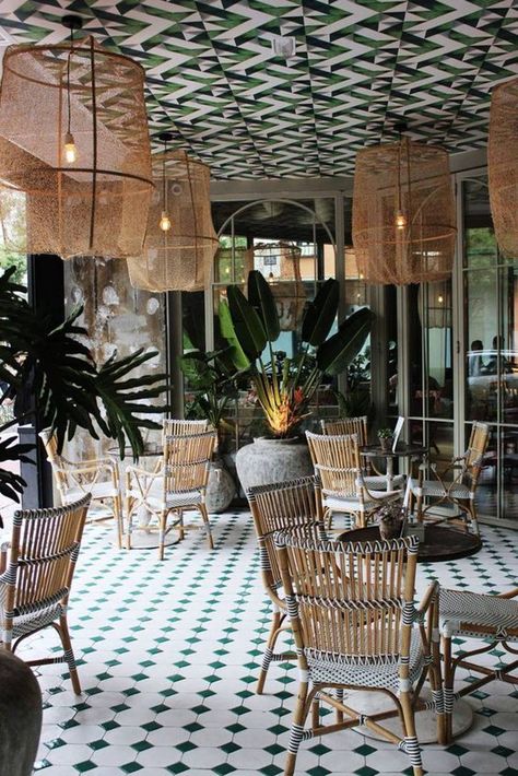 5 Must-Haves for an Interior That Looks Like a French Bistro | Atap.co Bistro Interior, Low Ceiling Lighting, Lake House Interior, Tropical Interior, Popular Interior Design, 카페 인테리어 디자인, Luxury Restaurant, Tropical Home Decor, Tropical House