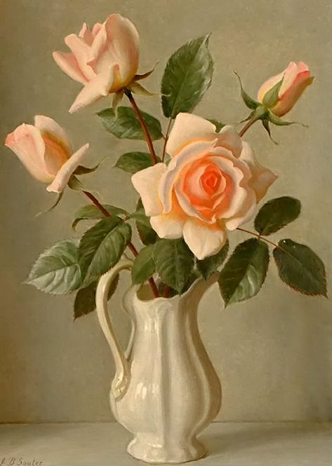 Container Flowers, Still Life Flowers, Art Painting Gallery, Lukisan Cat Air, Oil Painting Flowers, Beautiful Rose Flowers, Still Life Art, Flower Art Painting, Arte Floral