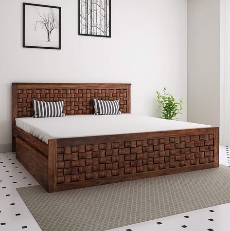 Latest Wooden Bed Designs, King Size Bed Designs, Meja Sofa, Wooden King Size Bed, Bed Designs With Storage, Simple Bed Designs, Double Bed Designs, Wood Bed Design, Wooden Bed Design