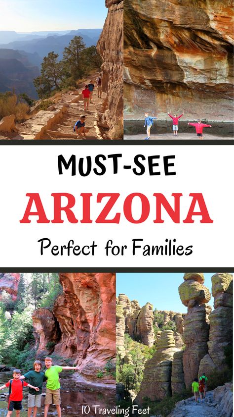 Arizona Bucket List Sites! Perfect for an Arizona Road Trip, Family Vacation or Weekend Getaway to Arizona. Kid-friendly sites and easy hikes with awe-inspiring scenery. Don't Miss these Fantastic Destinations! Travel In Arizona, Arizona With Kids Things To Do, Family Trip To Arizona, Camping In Arizona, Things To Do In Arizona With Kids, Arizona Spring Break, Arizona Family Vacation, Phoenix Arizona With Kids, Sedona With Kids