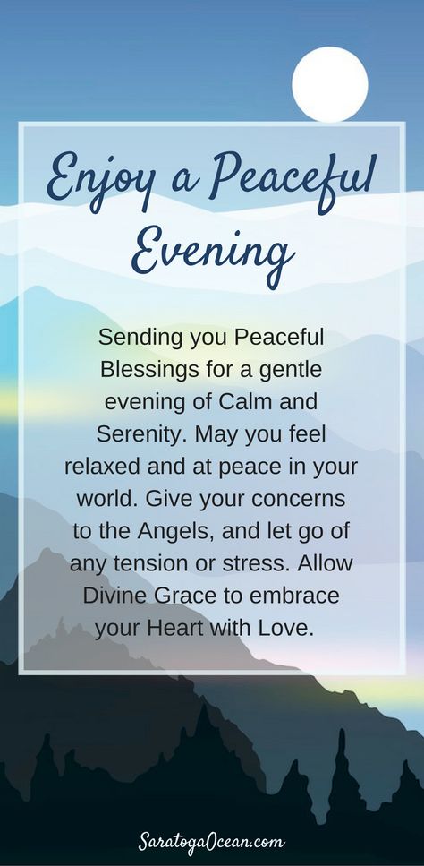 Sending you blessings for a peaceful evening. Let the day go, give your worries to the angels, and relax into the bliss of serenity. Let's Go, Peaceful Evening, Blessings Quotes, Peace And Blessings, Evening Quotes, Divine Grace, Good Evening, Subconscious Mind, Letting Go