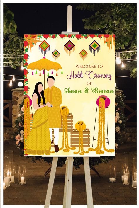 This Beautiful and Royal Indian Haldi Welcome Sign template is perfect for Hindu Haldi Welcome Sign as Haldi Welcome sign for your Haldi di Raat, that is a editable and printable template download for Haldi signage template!

•••••••••••••••••••••••••••••••••••••••••••••••••••
DIGITAL INVITE - NOTHING PHYSICAL WILL BE SHIPPED Haldi Sunboard Design, Haldi Ceremony Standee, Haldi Standee Design, Haldi Welcome Board Template, Haldi Banner Design, Haldi Ceremony Board, Haldi Standee, Haldi Ceremony Card, Haldi Banner