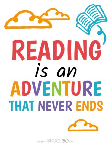 Learning To Read Quotes, Library Day Poster, Reading Signs For Classroom, Reading Quotes Classroom, Reading Is Fun Poster, Reading Rules For Kids, Classroom Reading Quotes, Reading Sayings For Classroom, Reading Is An Adventure Theme
