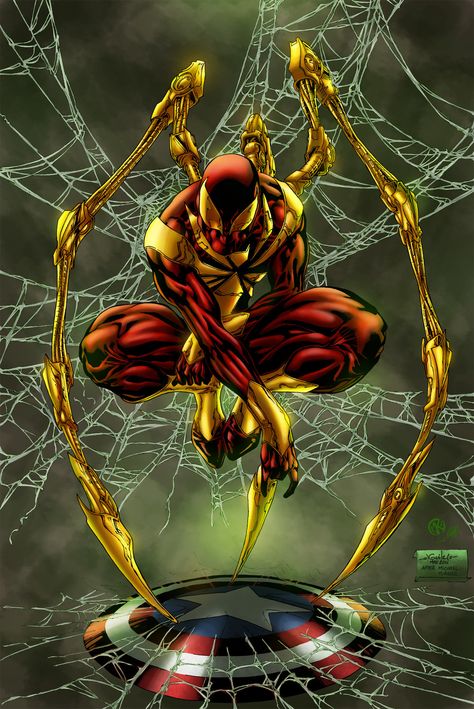 Spider Man Iron Suit, Michael Turner Art, Spider Man Comic Art, Iron Spider Man, Iron Spiderman, Iron Spider Suit, Avengers Fanfiction, All Spiderman, Image Spiderman