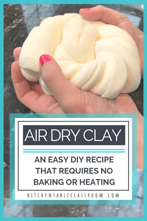 Diy Clay Recipe, Make Air Dry Clay, Homemade Clay Recipe, Itsekovettuva Savi, Clay Recipe, Homemade Clay, Diy Air Dry Clay, Air Dry Clay Projects, Tanah Liat