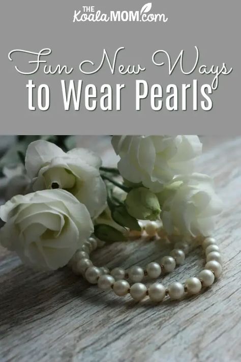 Black Dress With Pearls Necklace Formal, Pick A Pearl, Jeans And Pearls Outfit, Wearing Pearls With Jeans Casual Outfits, How To Style Pearl Necklace Outfit, Casual Outfits With Pearl Necklace, How To Style A Pearl Necklace, Pearl Necklace Styling, Wear Pearls Casual