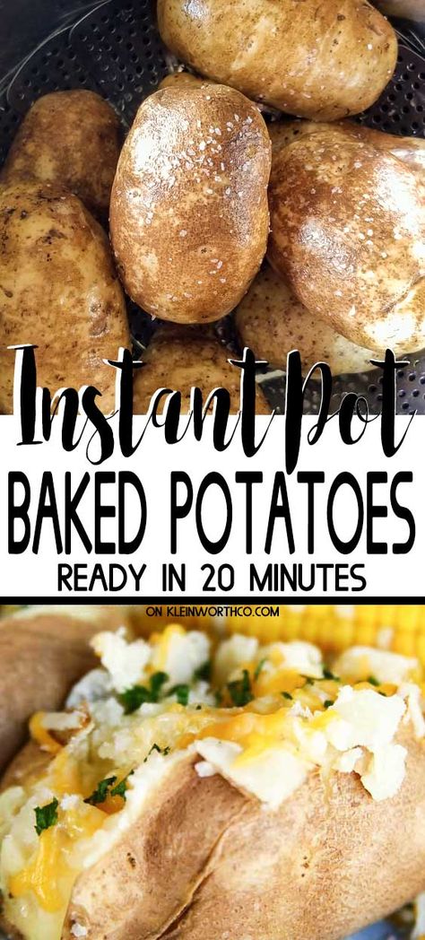 Essen, Dinner Recipes With Bacon, Pressure Cooker Baked Potatoes, Dinner Recipes For 2, Meals Planning, Recipes With Bacon, Instant Pot Baked Potatoes, Recipes For 2, Pressure Cooker Potatoes