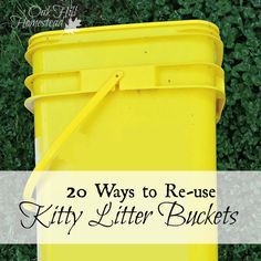 Upcycling, Repurposed Kitty Litter Buckets, Recycle Cat Litter Buckets, Cat Litter Container Ideas, Reuse Cat Litter Bucket, Cat Litter Bucket Ideas, Cat Litter Bucket Repurpose, Recycle Litter Containers, Plastic Paint Bucket Ideas