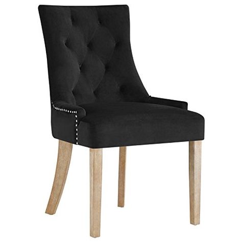 Modway Pose Velvet Polyester Upholstered Tufted Dining Chair With Nailhead Trim, Maroon In Black Breakfast Chairs, Transitional Dining Chairs, Aesthetic Pose, Farmhouse Aesthetic, Tufted Dining Chairs, Velvet Set, Velvet Dining Chair, Modern Accent Chair, Restaurant Chairs