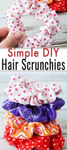 Diy Scrunchie, How To Make Scrunchies, Headband Diy, Diy Hair Scrunchies, Scrunchies Diy, Diy Cadeau, Diy Simple, Easy Diy Gifts, Beginner Sewing Projects Easy