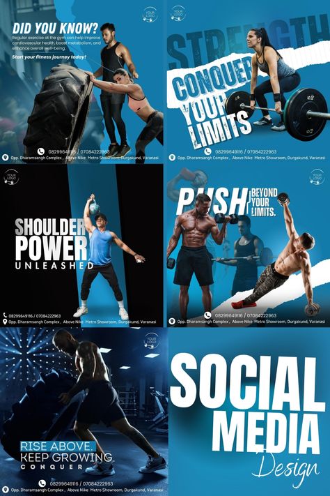 Boost Gym Engagement: Informative, Offer-driven Social Media Posts. Elevate Your Fitness Brand Now. Fitness Gym Social Media Design, Gym Design Social Media, Gym Creative Ads Advertising, Gym Marketing Ideas Social Media, Gym Social Media Post Ideas, Fitness Instagram Post Ideas, Gym Instagram Post Design, Gym Social Media Post Design, Sport Content Ideas